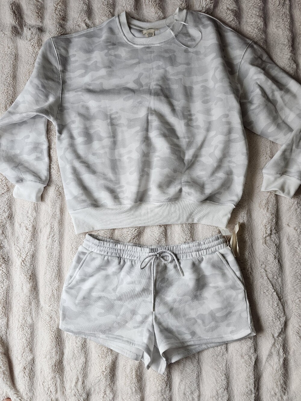 T.J.Maxx Light Gray Camouflage Lounge Shorts